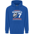 7 Year Wedding Anniversary 7th Rugby Mens 80% Cotton Hoodie Royal Blue