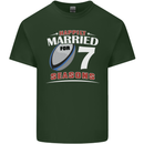 7 Year Wedding Anniversary 7th Rugby Mens Cotton T-Shirt Tee Top Forest Green
