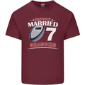 7 Year Wedding Anniversary 7th Rugby Mens Cotton T-Shirt Tee Top Maroon
