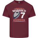 7 Year Wedding Anniversary 7th Rugby Mens Cotton T-Shirt Tee Top Maroon