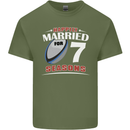 7 Year Wedding Anniversary 7th Rugby Mens Cotton T-Shirt Tee Top Military Green