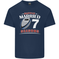 7 Year Wedding Anniversary 7th Rugby Mens Cotton T-Shirt Tee Top Navy Blue