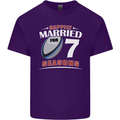 7 Year Wedding Anniversary 7th Rugby Mens Cotton T-Shirt Tee Top Purple