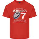 7 Year Wedding Anniversary 7th Rugby Mens Cotton T-Shirt Tee Top Red
