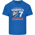 7 Year Wedding Anniversary 7th Rugby Mens Cotton T-Shirt Tee Top Royal Blue