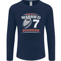 7 Year Wedding Anniversary 7th Rugby Mens Long Sleeve T-Shirt Navy Blue