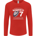 7 Year Wedding Anniversary 7th Rugby Mens Long Sleeve T-Shirt Red