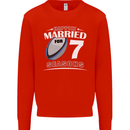 7 Year Wedding Anniversary 7th Rugby Mens Sweatshirt Jumper Bright Red