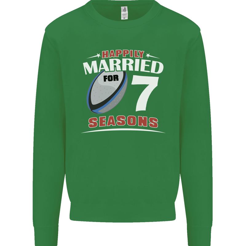 7 Year Wedding Anniversary 7th Rugby Mens Sweatshirt Jumper Irish Green