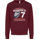 7 Year Wedding Anniversary 7th Rugby Mens Sweatshirt Jumper Maroon