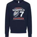 7 Year Wedding Anniversary 7th Rugby Mens Sweatshirt Jumper Navy Blue