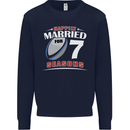 7 Year Wedding Anniversary 7th Rugby Mens Sweatshirt Jumper Navy Blue