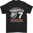 7 Year Wedding Anniversary 7th Rugby Mens T-Shirt 100% Cotton Black