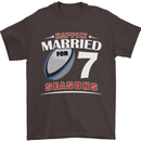 7 Year Wedding Anniversary 7th Rugby Mens T-Shirt 100% Cotton Dark Chocolate