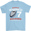 7 Year Wedding Anniversary 7th Rugby Mens T-Shirt 100% Cotton Light Blue