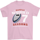 7 Year Wedding Anniversary 7th Rugby Mens T-Shirt 100% Cotton Light Pink