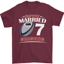 7 Year Wedding Anniversary 7th Rugby Mens T-Shirt 100% Cotton Maroon