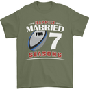 7 Year Wedding Anniversary 7th Rugby Mens T-Shirt 100% Cotton Military Green
