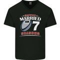 7 Year Wedding Anniversary 7th Rugby Mens V-Neck Cotton T-Shirt Black