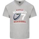 7 Year Wedding Anniversary 7th Rugby Mens V-Neck Cotton T-Shirt Sports Grey