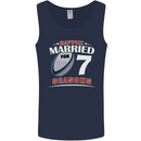 7 Year Wedding Anniversary 7th Rugby Mens Vest Tank Top Navy Blue