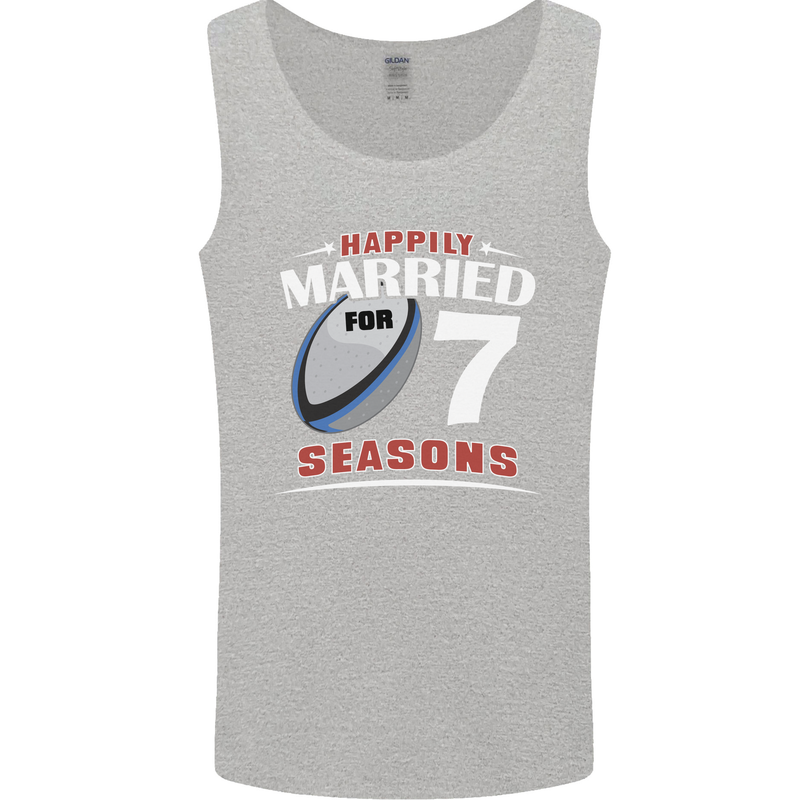 7 Year Wedding Anniversary 7th Rugby Mens Vest Tank Top Sports Grey