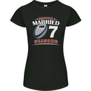7 Year Wedding Anniversary 7th Rugby Womens Petite Cut T-Shirt Black