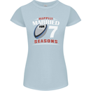 7 Year Wedding Anniversary 7th Rugby Womens Petite Cut T-Shirt Light Blue