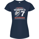7 Year Wedding Anniversary 7th Rugby Womens Petite Cut T-Shirt Navy Blue