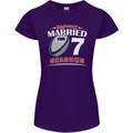 7 Year Wedding Anniversary 7th Rugby Womens Petite Cut T-Shirt Purple