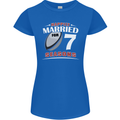 7 Year Wedding Anniversary 7th Rugby Womens Petite Cut T-Shirt Royal Blue