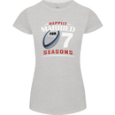 7 Year Wedding Anniversary 7th Rugby Womens Petite Cut T-Shirt Sports Grey