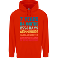 7th Birthday 7 Year Old Childrens Kids Hoodie Bright Red