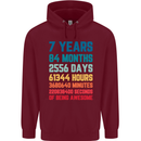 7th Birthday 7 Year Old Childrens Kids Hoodie Maroon