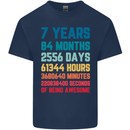 7th Birthday 7 Year Old Kids T-Shirt Childrens Navy Blue