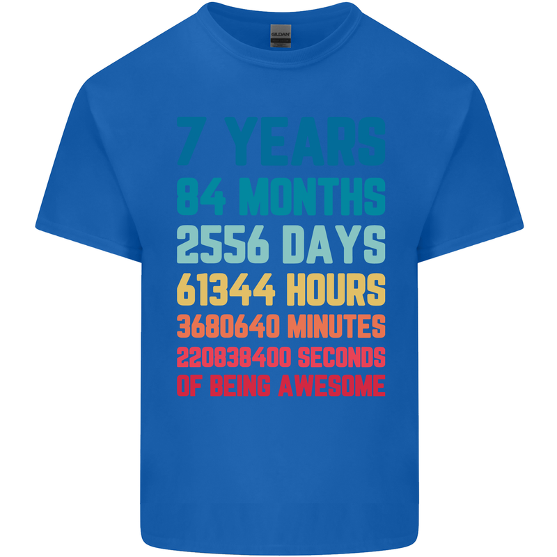 7th Birthday 7 Year Old Kids T-Shirt Childrens Royal Blue