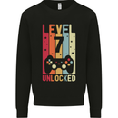 7th Birthday 7 Year Old Level Up Gamming Kids Sweatshirt Jumper Black