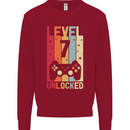 7th Birthday 7 Year Old Level Up Gamming Kids Sweatshirt Jumper Red