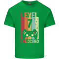 7th Birthday 7 Year Old Level Up Gamming Kids T-Shirt Childrens Irish Green