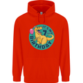 7th Birthday Dinosaur T-Rex 7 Year Old Childrens Kids Hoodie Bright Red