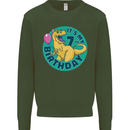 7th Birthday Dinosaur T-Rex 7 Year Old Kids Sweatshirt Jumper Forest Green