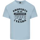 7th Wedding Anniversary 7 Year Funny Wife Mens Cotton T-Shirt Tee Top Light Blue