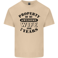 7th Wedding Anniversary 7 Year Funny Wife Mens Cotton T-Shirt Tee Top Sand