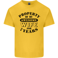 7th Wedding Anniversary 7 Year Funny Wife Mens Cotton T-Shirt Tee Top Yellow