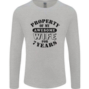 7th Wedding Anniversary 7 Year Funny Wife Mens Long Sleeve T-Shirt Sports Grey