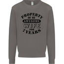 7th Wedding Anniversary 7 Year Funny Wife Mens Sweatshirt Jumper Charcoal