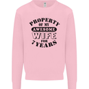7th Wedding Anniversary 7 Year Funny Wife Mens Sweatshirt Jumper Light Pink