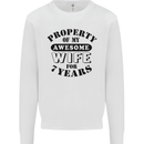 7th Wedding Anniversary 7 Year Funny Wife Mens Sweatshirt Jumper White