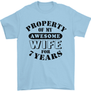 7th Wedding Anniversary 7 Year Funny Wife Mens T-Shirt 100% Cotton Light Blue