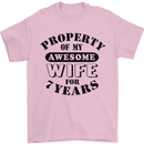 7th Wedding Anniversary 7 Year Funny Wife Mens T-Shirt 100% Cotton Light Pink